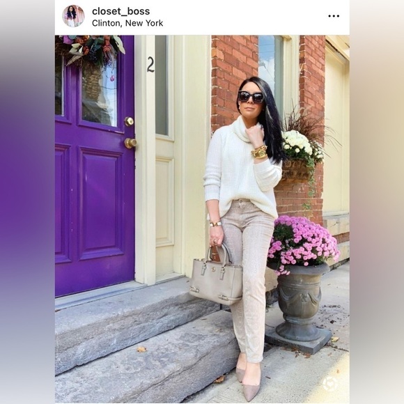 NYDJ Tan Gray Snakeskin Print Skinny Pants 6P Petite - Picture 3 of 8